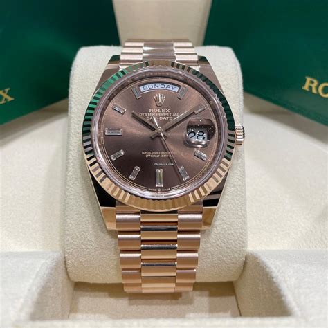 rolex day date rose gold brown dial|rolex day date reference 228235.